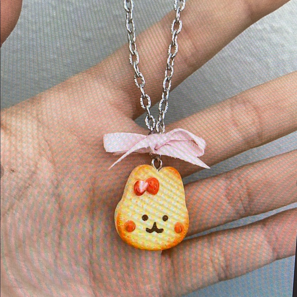 Cute Bunny Pendant Necklace with Pink Bow